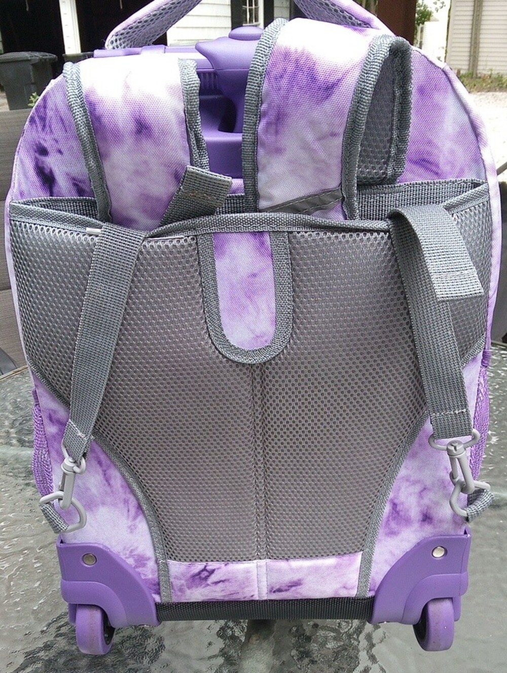 Purple Tie-Dye Rolling Backpack - Picture 7 of 16